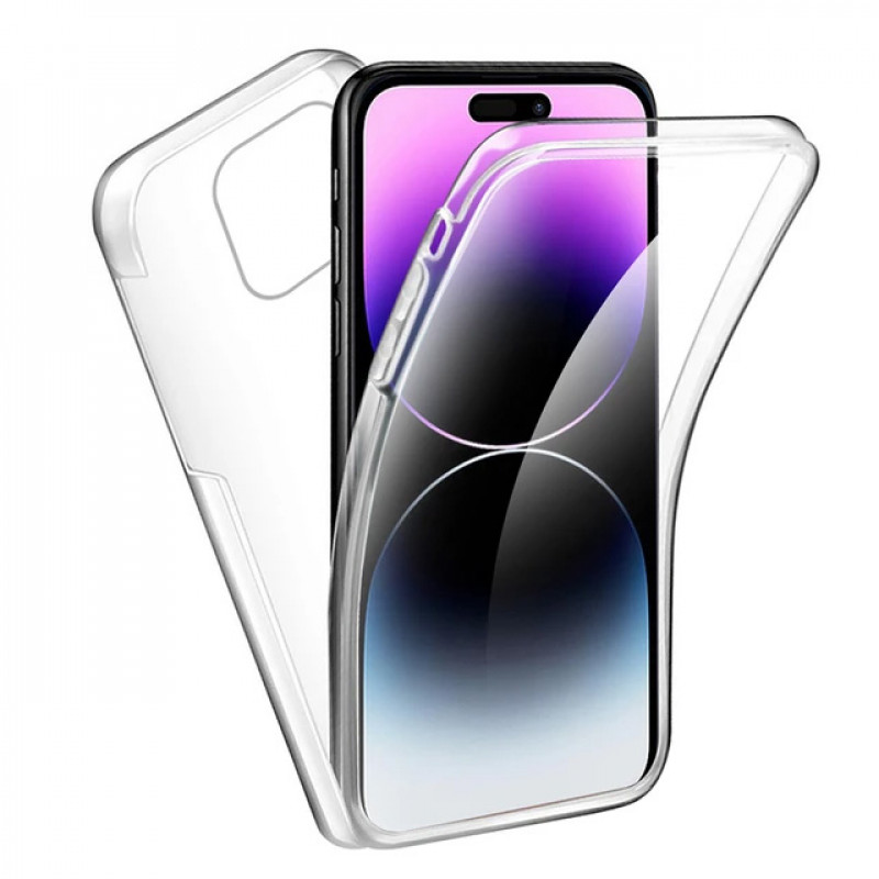 Husa iPhone 15 Pro TPU+PC Full Cover 360, Transparenta