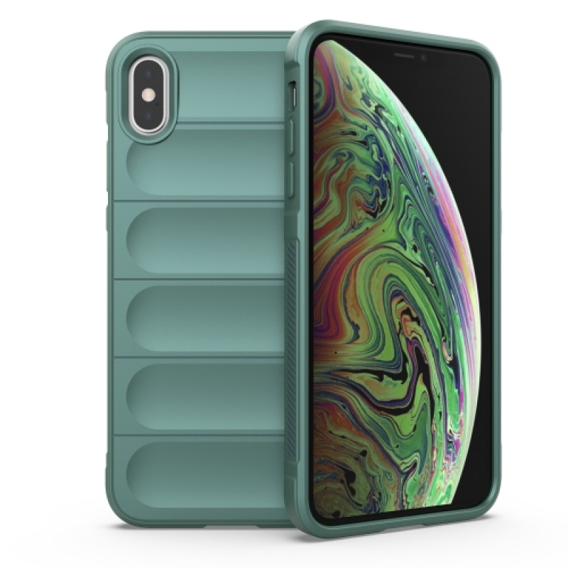 Husa iPhone XS Antisoc, Straturi multiple, Dark Green