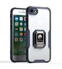Husa rigida iPhone 7 Antisoc, Inel, Transparent Black