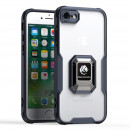 Husa rigida iPhone 8 Antisoc, Inel, Transparent Black