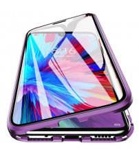 Husa iPhone 14 Pro Max Magnetic 360 (fata+spate sticla), Dark Purple
