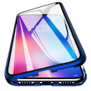 Husa iPhone 15 Magnetic 360 (fata+spate sticla), Dark Blue