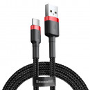 Cablu Baseus Cafule USB Type C 18W QC3.0, 3m, Negru/Rosu