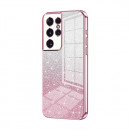 Husa Samsung Galaxy S21 Ultra, Pink Powder Glitter