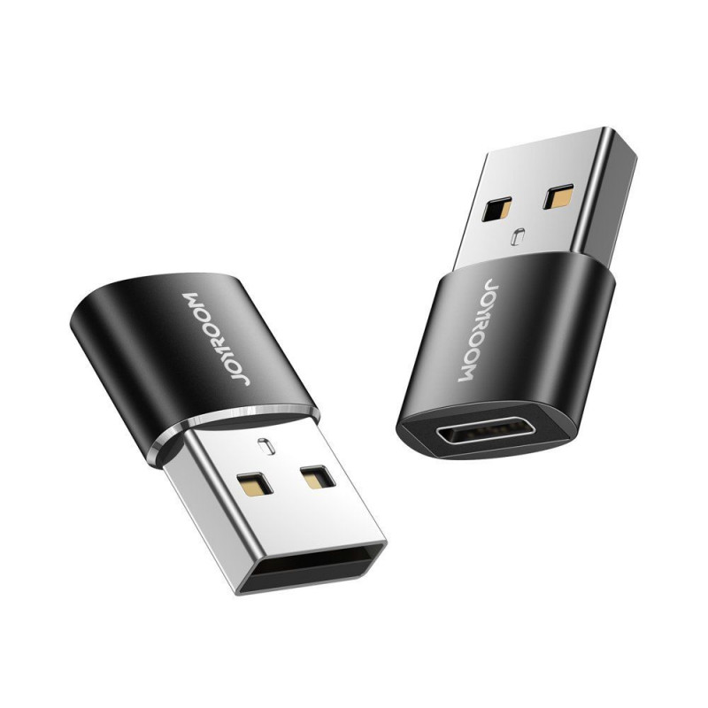 Adaptor USB - Type C JoyRoom S-H152, pachet 2 buc, Negru