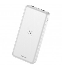 Baterie externa cu incarcare wireless Qi Baseus M36 10.000 mAh, White