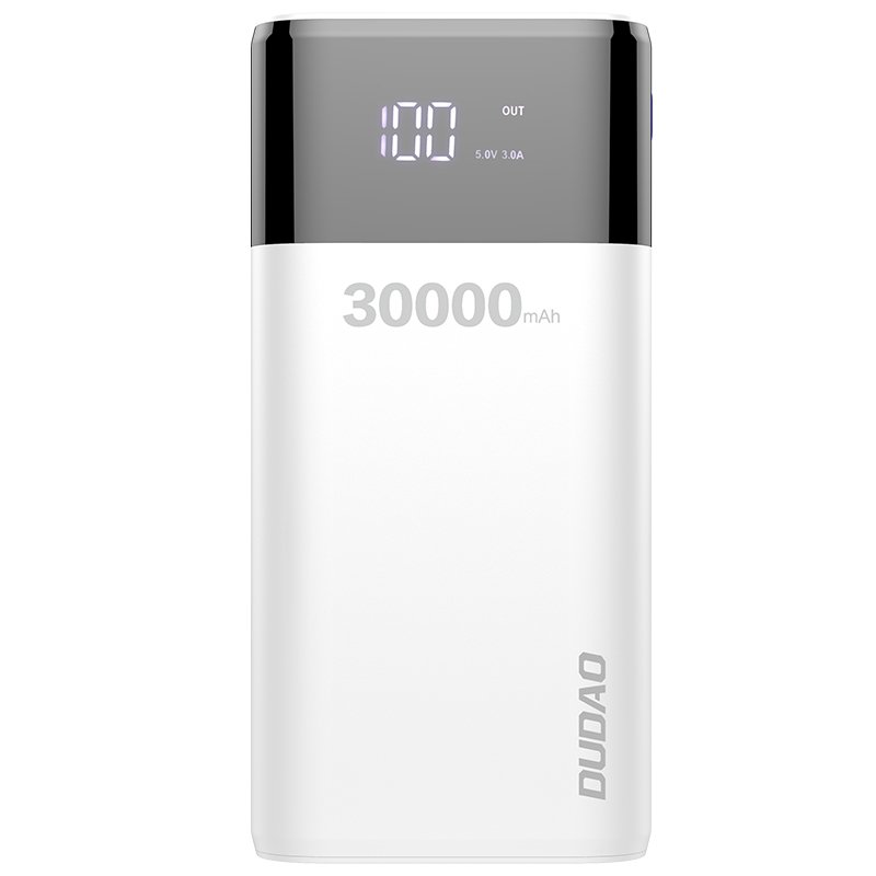 Baterie externa Dudao K8Max 30.000 mAh, 4 x USB, White