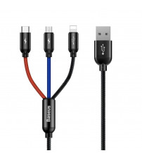 Cablu 1.2m Baseus CAMLT-BSY01 set 3 in 1, USB-C, Lightning, Micro-USB