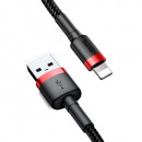 Cablu Baseus Cafule USB Lightning QC3.0, Nylon, 0.5m, Negru/Rosu