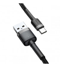Cablu Baseus Cafule USB Type C 18W QC3.0, 0.5m, Negru/Gri