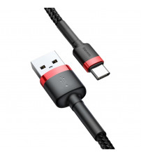 Cablu Baseus Cafule USB Type C 18W QC3.0, 1m, Negru/Rosu