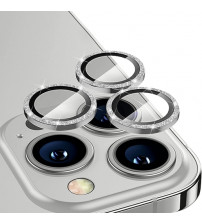 Folie sticla securizata tempered glass CAMERA iPhone 13 Pro, Silver Glitter