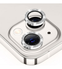 Folie sticla securizata tempered glass CAMERA iPhone 14, Silver Glitter
