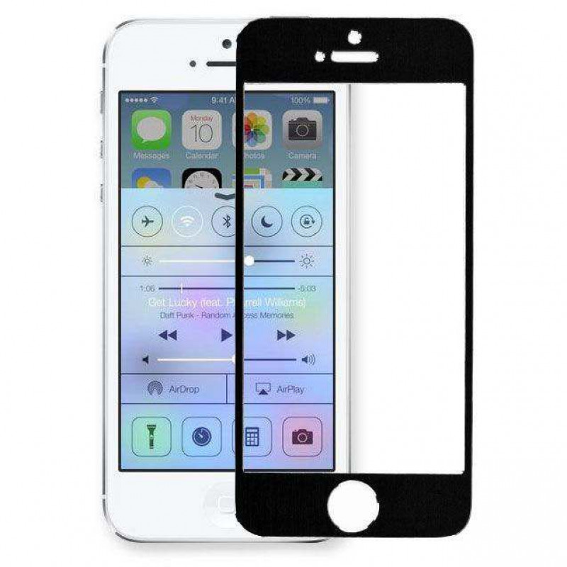 Folie sticla iPhone 5 Black, Folii iPhone - TemperedGlass.ro
