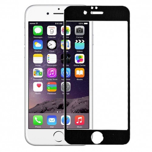 Folie sticla iPhone 6 black aluminium, Folii iPhone - TemperedGlass.ro