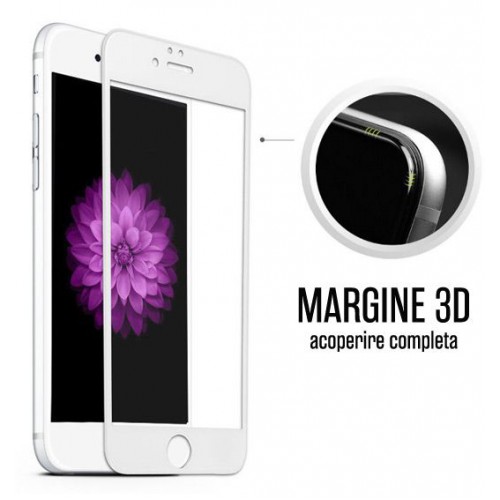 Folie sticla iPhone 7 Plus 3D White, Folii iPhone - TemperedGlass.ro