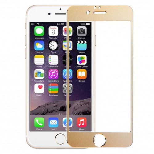 Folie sticla iPhone 6 Gold aluminium, Folii iPhone - TemperedGlass.ro