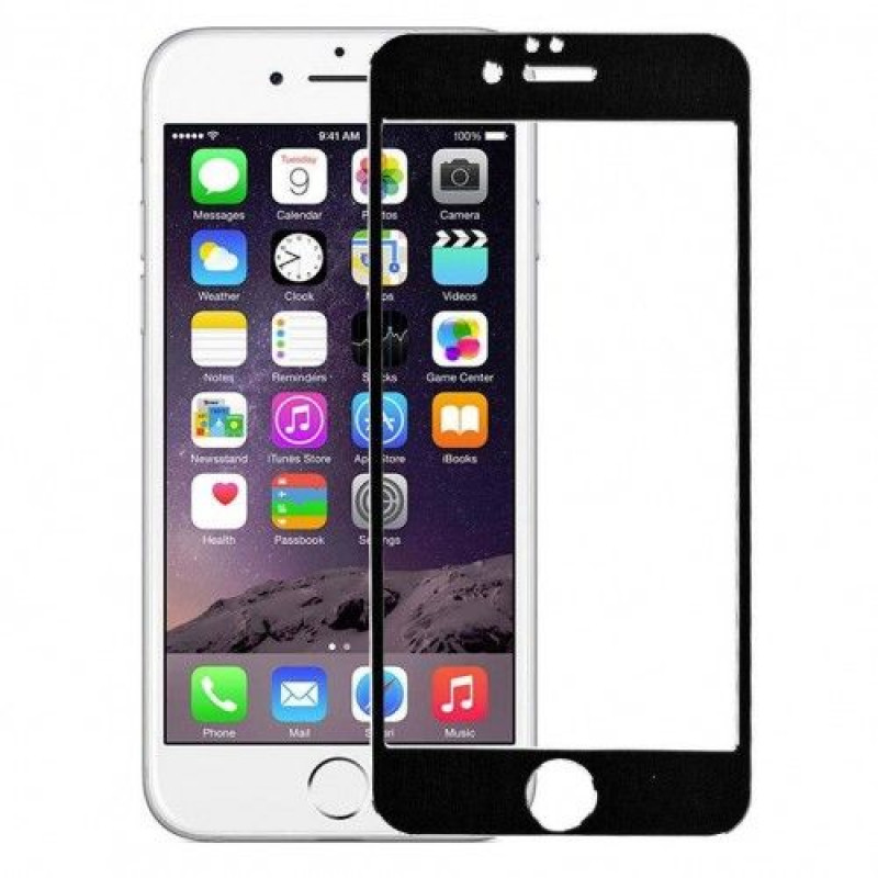 Folie sticla iPhone 6 Plus Black aluminium, Folii iPhone - TemperedGlass.ro