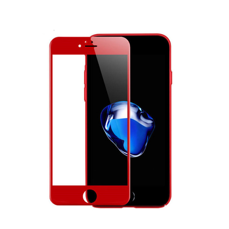 Folie sticla iPhone 7 Plus 3D Red, Folii iPhone - TemperedGlass.ro