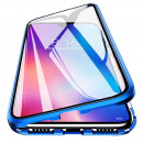 Husa iPhone 15 Plus Magnetic 360 (fata+spate sticla), Blue