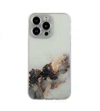 Husa iPhone 15 Pro din silicon moale, Marble Abstract