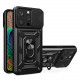 Husa iPhone 15 Pro Max Antisoc, Protectie camera, Inel, Black