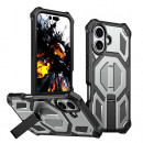 Husa iPhone 17, Premium Antisoc, Stand Magnetic, Grey Husa iPhone 17, Premium Antisoc, Stand Magnetic, Grey