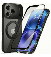 Husa iPhone 17 Pro Max MagSafe 360 (fata+spate sticla), Black