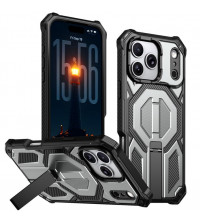 Husa iPhone 17 Pro Max, Premium Antisoc, Stand Magnetic, Grey