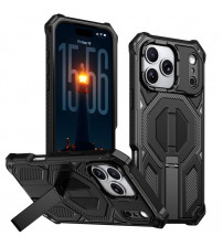 Husa iPhone 17 Pro, Premium Antisoc, Stand Magnetic, Black