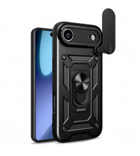Husa iPhone Air Antisoc, Protectie camera, Inel, Black