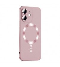 Husa Magsafe iPhone 12 TPU, Protectie camera, Gold Pink