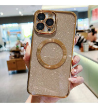 Husa Magsafe iPhone 13 Pro, Gold Glitter