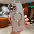 Husa Magsafe iPhone 14, Gold Glitter