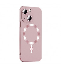 Husa Magsafe iPhone 14 TPU, Protectie camera, Gold Pink