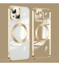 Husa Magsafe iPhone 15 Plus, Transparent Gold