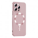 Husa Magsafe iPhone 15 Pro Max TPU, Protectie camera, Gold Pink