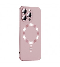 Husa Magsafe iPhone 15 Pro Max TPU, Protectie camera, Gold Pink