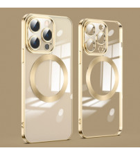Husa Magsafe iPhone 15 Pro, Transparent Gold