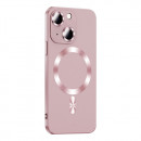 Husa Magsafe iPhone 15 Plus TPU, Protectie camera, Gold Pink
