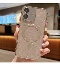 Husa Magsafe iPhone 17, Gold Glitter
