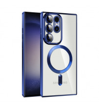 Husa Magsafe Samsung Galaxy S23 Ultra, Protectie camera, Blue