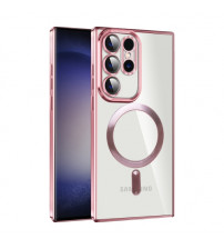 Husa Magsafe Samsung Galaxy S23 Ultra, Protectie camera, Pink