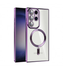 Husa Magsafe Samsung Galaxy S23 Ultra, Protectie camera, Purple