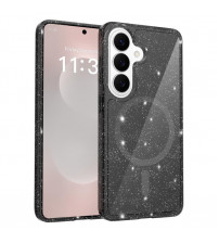 Husa Magsafe Samsung Galaxy S26, Luxury Glitter, TPU Black