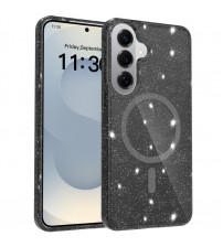 Husa Magsafe Samsung Galaxy S26 Plus, Luxury Glitter, TPU Black