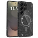 Husa Magsafe Samsung Galaxy S26 Ultra, Luxury Glitter, TPU Black