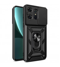Husa Motorola Edge 50 Pro Antisoc, Protectie camera, Inel, Black