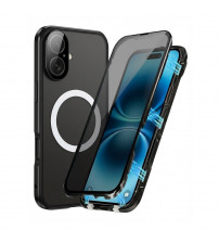 Husa Privacy iPhone 17 MagSafe 360 (fata+spate sticla), Black