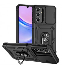 Husa Samsung Galaxy A16 Antisoc, Protectie camera, Inel, Black